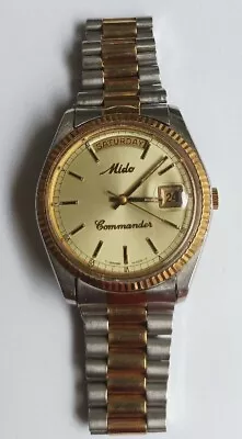 Mido President Dual Tone 3 Men Automatic Rare Vintage Watch • $169