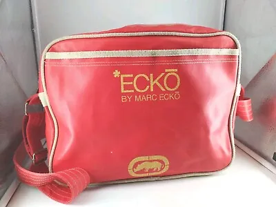 ECKO By Marc Ecko Messenger Tote Travel Bag Shoulder Strap Red Off White Rhino • $15