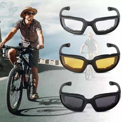 3 Pair UV400 Lenses Padded Wind Resistant Sunglasses Motorcycle Riding Glasses • $9.28