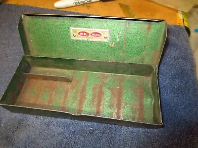 Vintage S-K Wayne Wrinkle Green 1/4  Drive Socket Empty Metal Box   7  • $10