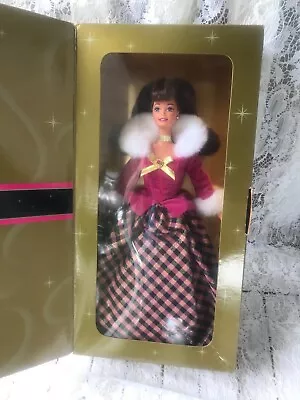 1996 Mattel Barbie Winter Rhapsody Doll Brunette Avon Second In A [ Series  NIB • $4.99