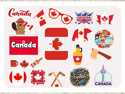 Canada Travel Luggage Suitcase Scrapbook Sticker Stickers A4 Vinyl • £3.95