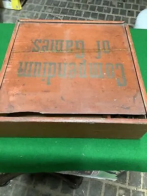 £135 • Buy Antique Games Compendium, Fitted  Box- Chess Dominoes Cards  Draughts Dice￼