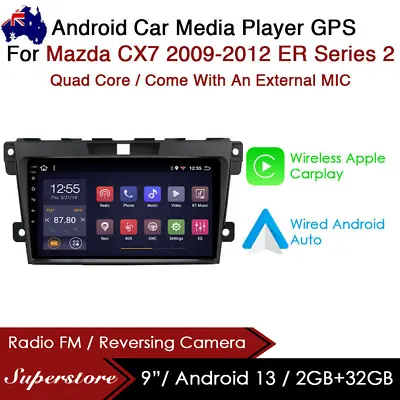 9” CarPlay Android 13 Auto Car Stereo GPS Head Unit For Mazda CX7 Bose Sound • $256.81