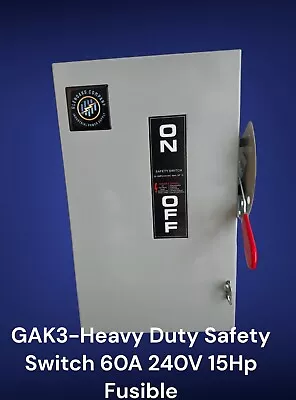 60 A 240 Volt Safety Disconnect Switch Fusible 3 Pole 4 Wire • $180