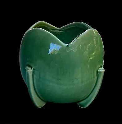 Vintage Nelson Mcoy Mid Century Art Pottery Green Tulip Planter • $35