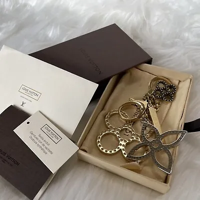 $279 • Buy Louis Vuitton Bijoux Sac Tapage Key Ring Bag Charm Gold/Silver Auth Boxed