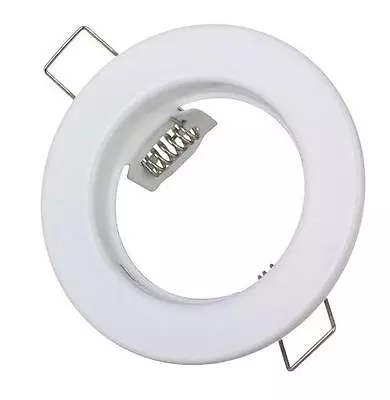 White Recessed Ceiling Downlight Trims GU10 LED Round Fixed Spot Lights Fitting • £3.25