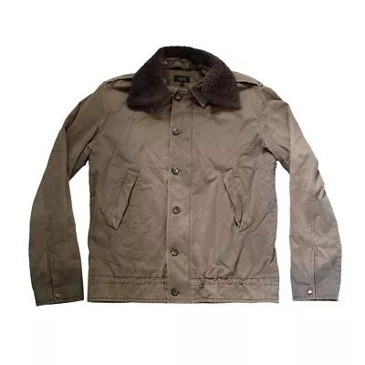 APC Jacket Army Green Modern A.P.C. Zip & Button Up Military Green Jacket Sz L • $220