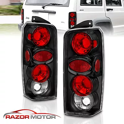 1997-2001 For Jeep Cherokee Black Brake Tail Lights Rear Lamps Pair • $88.56