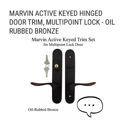 Marvin Active Keyed Hinged Door Trim Multipoint Lock - Oil Rubbed Bronze • $199.99