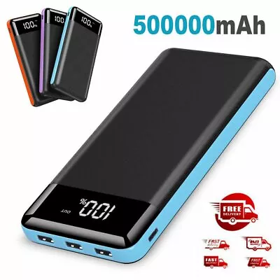 500000mAh Portable Power Bank 3USB LCD Display External Battery Pack Fast Charge • $39.99