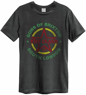 £22.95 • Buy Amplified The Clash Guns Of Brixton Mens Charcoal T Shirt The Clash Classic Tee