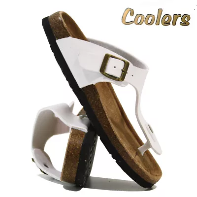 Ladies Comfort Summer Beach Buckle Slip On Flat Wide Mules Sliders Sandals Size • £6.95