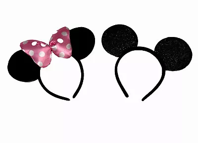 16 Pcs Minnie Mickey Mouse Ears Headbands Black Pink Bow Party Favors Birthday • $17.99