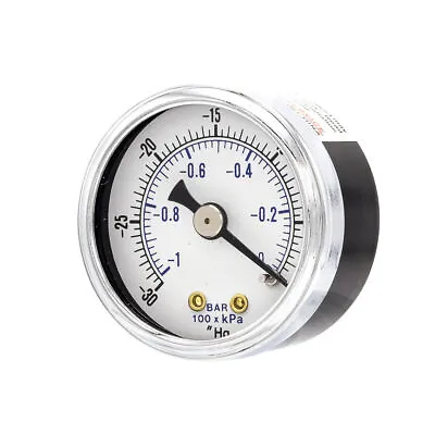 $18.95 • Buy Dry Center Back Mount Vacuum Gauge With 1.5  Dial, (-30-0 PSI), 1/8  Male NPT
