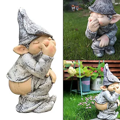 Polyresin Naughty Fairy Gnome Statue Figurine 13cm Yard Lawn Garden Ornament • $23.08