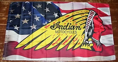 $13.84 • Buy INDIAN MOTORCYCLE Flag Banner 3'X5' SHOP MAN CAVE GARAGE: FAST FREE SHIPPING