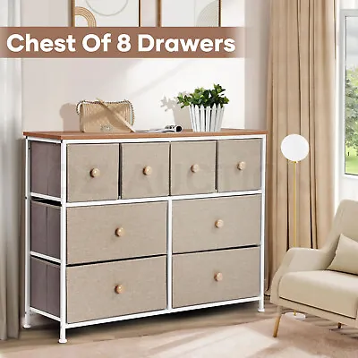 Chest Of 8 Drawers Tallboy Cabinet Dresser TV Storage Unit Wardrobe Table Stand • $109.95