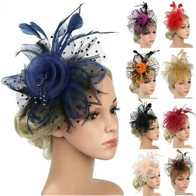£6.16 • Buy Feather Hair Fascinator Alice Headband Clip Ladies Day Wedding Royal Ascot Races