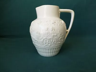  Vintage Mintons 18th Cent. Staffordshire Salt Glaze Pitcher With Hunters & Dogs • $18