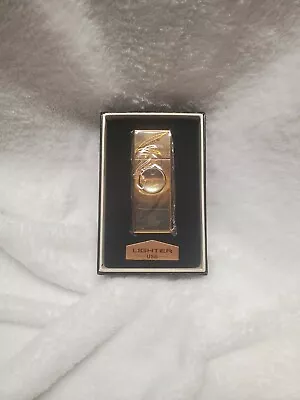 Gold USB Charging Metal Cigarette Lighter Hand Spinner With LED Lights • $10.50