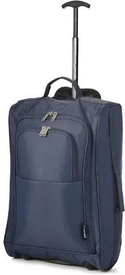 Soft Shell Carry On Bag Cabin Bag Suitcase (Navy 42L) • £19.99