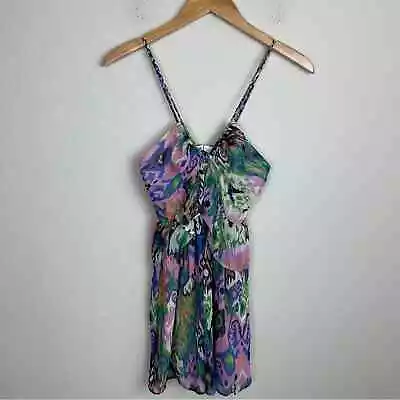 Zara Purple Multicolor Chiffon Lingerie Style Print Dress NWT Small • $36.88