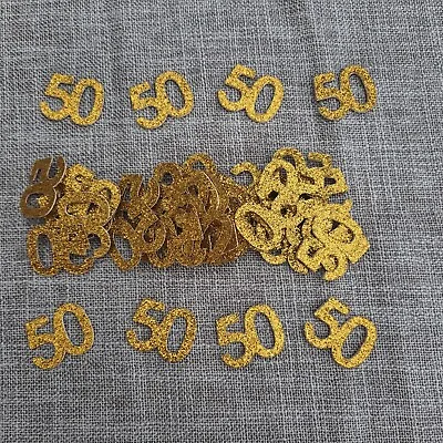 £3.79 • Buy Age 50th Birthday/Anniversary Table Confetti Decorations Gold Glitter D/S