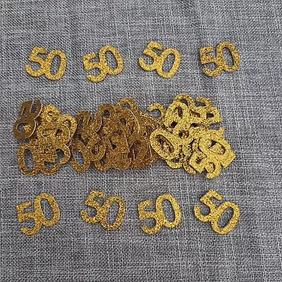 £3.79 • Buy Age 50th Birthday/Anniversary Table Confetti Decorations Gold Glitter D/S