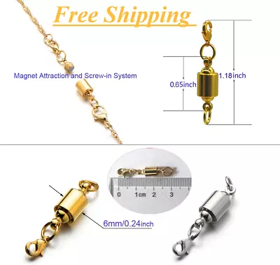 Zpsolution Screw Magnetic Clasps For Necklaces Safety Magnetic Locking Jewelry C • $20.28