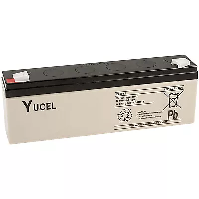 Yuasa Yucel Y2.3-12 Valve Regulated Lead Acid SLA Battery 12V 2.3Ah • £14.42