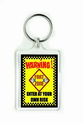 £4.99 • Buy 10950 Warning Fart Zone Enter At Your Own Risk Brand New Gift Acrylic Keyring