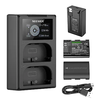 £64.99 • Buy Neewer 2-Pack LP-E6NH 2250mAh Replacement Batteries With Two-Channel USB Charger