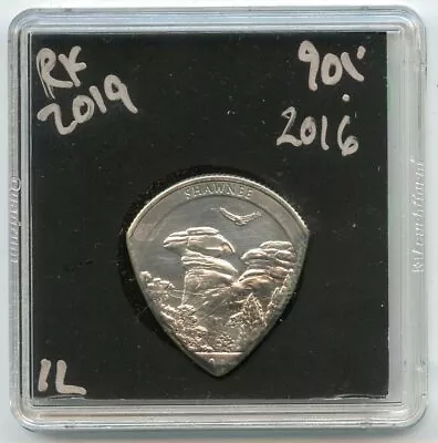 2016 Shawnee Park Silver Quarter Coin Guitar Pick Art Collectible Musician BT440 • $43