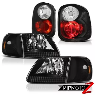 Crystal Black Corner Headlights Rear Brake Lights 01-03 Ford F150 Flareside XLT • $149.82