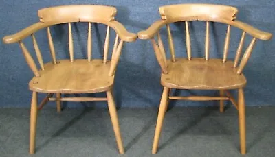 Pair Of Captains Or Pub Armchairs Victorian Style Solid Elm And Beech No 3 • £345