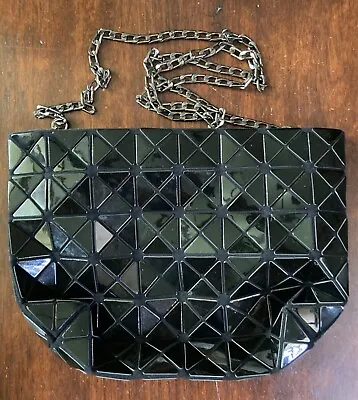 Baobao Issey Miyake Womens Shoulder Bag Black Geomantic Chain Strap Zip • $120