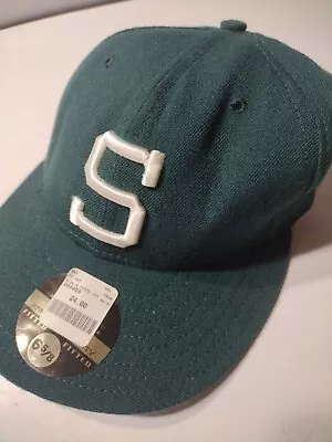 💥Vintage 59Fifty New Era Michigan State Hat Size 6 5/8 Wrinkled A Bit But New • $16.97