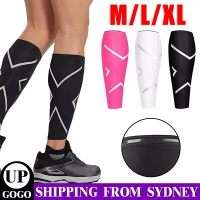 1/2PCS Compression Calf Sleeve Leg Brace Support Pain Relief Gym Running AU • $7.45