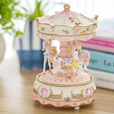 Music Box Musical Carousel Horse LED Carousel Toy Child Baby Birth Xmas Gift • $33.99