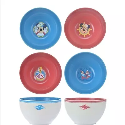 Disney Store Japan Mickey & Friends Bowl 4 Set Cruise Line Minnie Donald Chip • $115