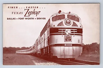 $2.24 • Buy Railroad Train Railway, Texas Zephyr Dallas Fort Worth Denver Postcard Am