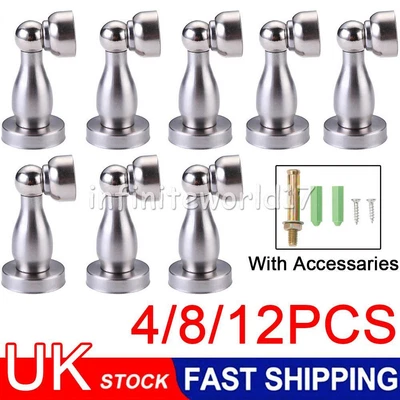 £8.99 • Buy 4/8/12X Magnetic Door Stop Holder Catch Stops Wedge Stainless Steel Door Stopper