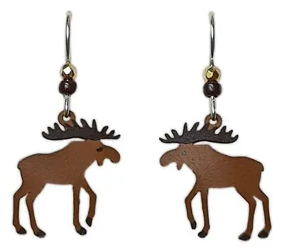 Brown MOOSE Hypo-Allergenic Earrings Sterling Silver Plated By Sienna Sky • $16.99