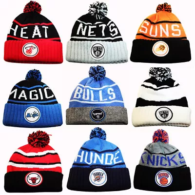 Mitchell & Ness NBA Cuffed Knit Pom Beanie Winter Hat NBA Sports Team Skully Cap • $24.95