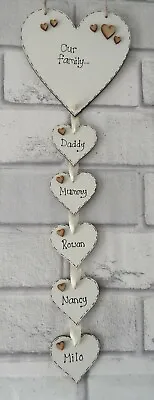 Personalised Family Sign Plaque Heart Our Family Name Gift House Warming Gift • £8.49