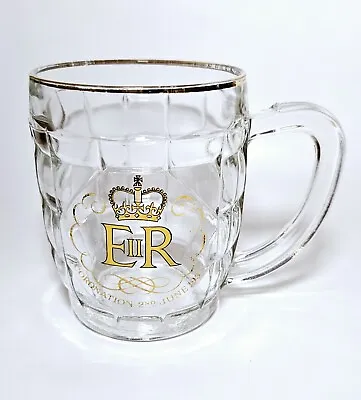 Vintage Queen Elizabeth II Coronation 2nd June 1953 Half Pint Glass • £12.99