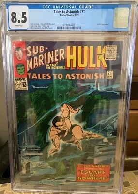 $15.50 • Buy Tales To Astonish 71, CGC 8.5, White Pages, Second Sub-Mariner In Title