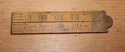 Vintage RABONE No 1167 Boxwood & Brass Bound Folding Ruler 24 Inch • $20